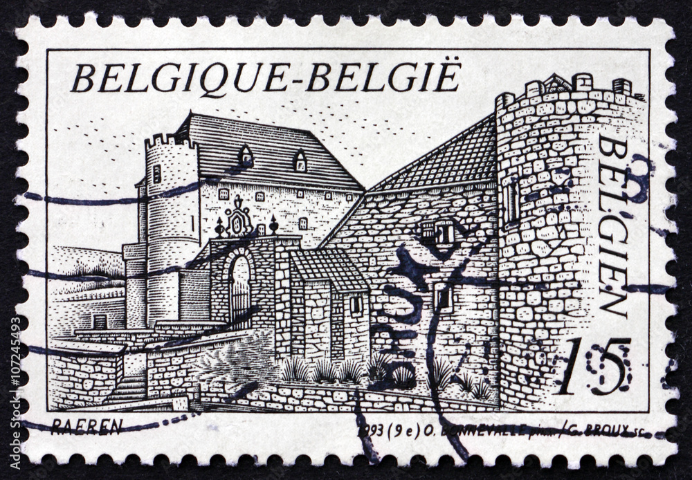 Postage stamp Belgium 1993 Castle Raeren, Belgium