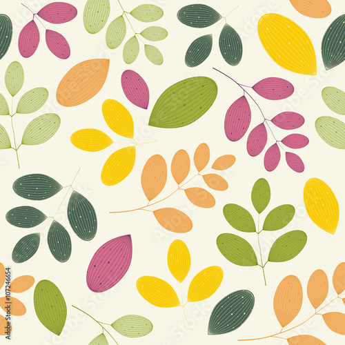 seamless colored pattern with sprigs