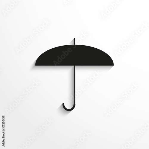 Long umbrella. Vector icon.