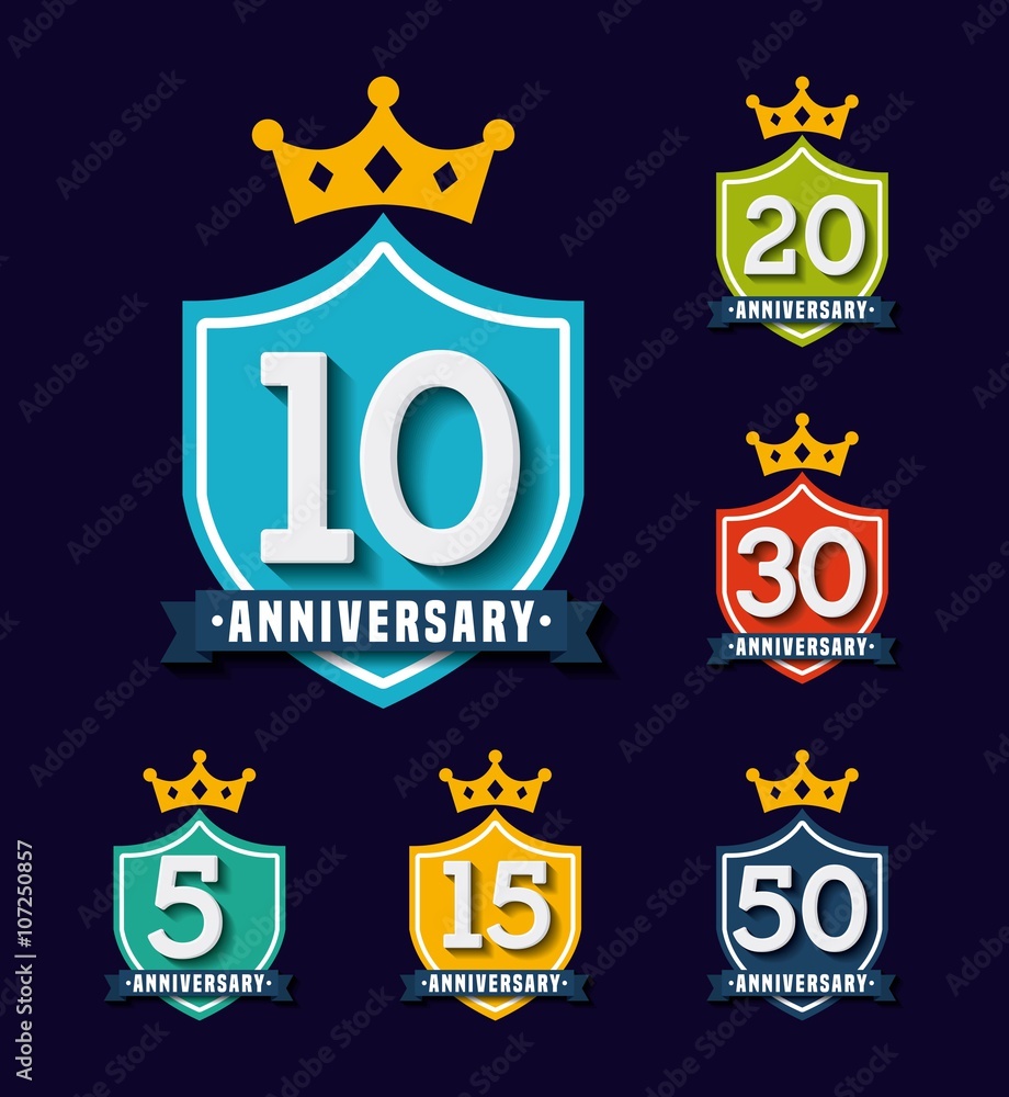 Naklejka premium happy anniversary design 