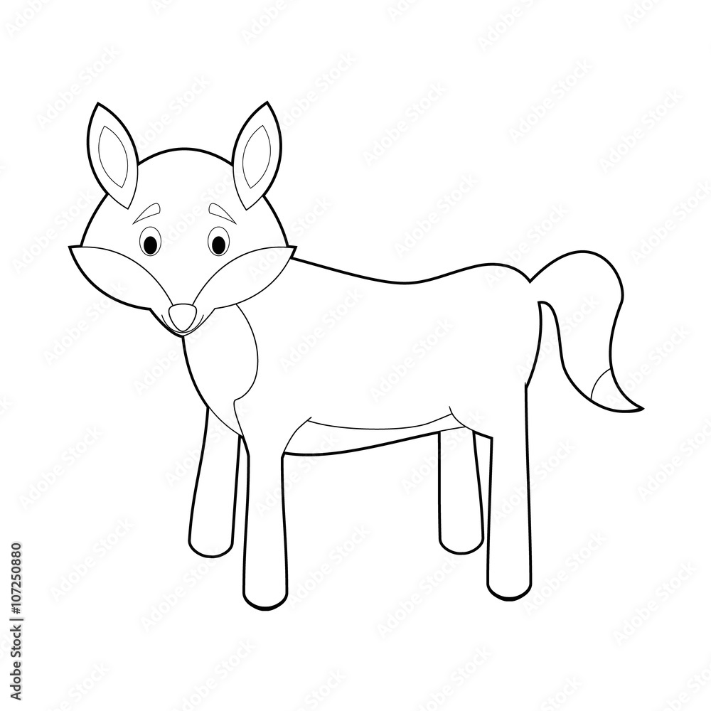 Obraz premium Easy Coloring Animals for Kids: Wolf