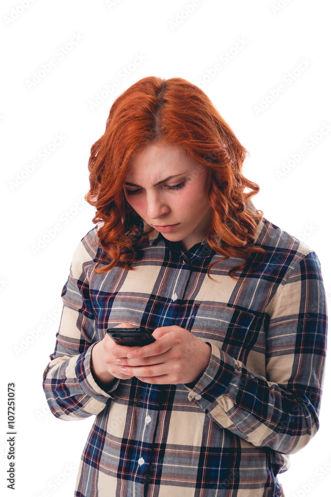 Fototapeta premium female hands holding and using smart phone