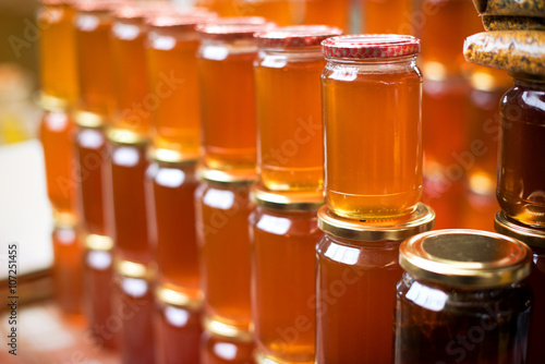 Glass honey jars