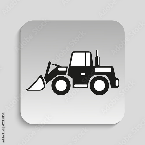 Construction machinery. Loader. Vector icon.