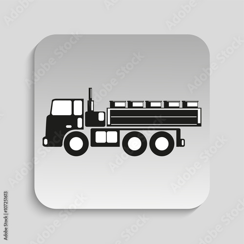 Truck. Black vector icon