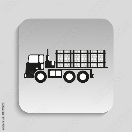 Truck. Black vector icon