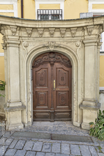 Graz ancient architecture in Austria. Old house door. © Panama