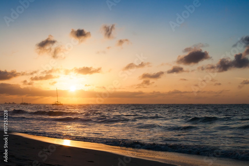 Punta Cana beach landscape at sunrise