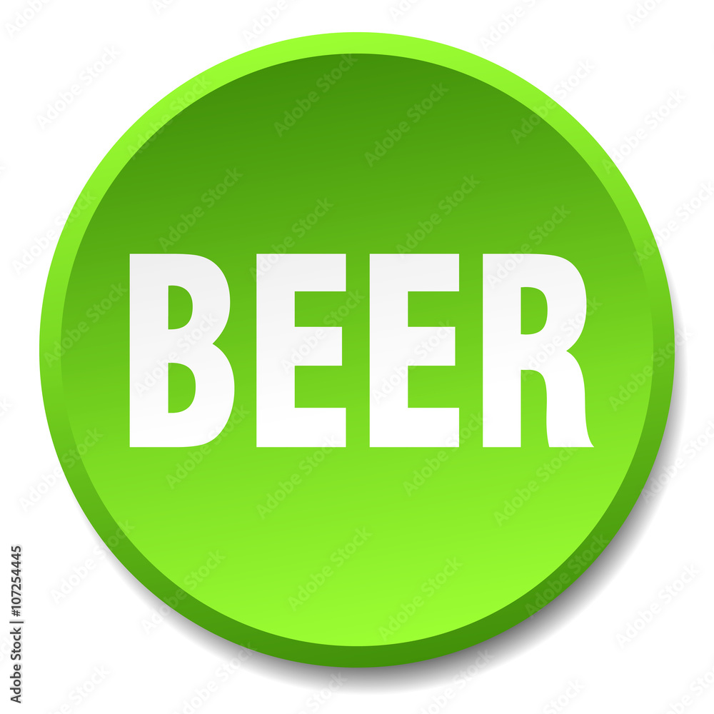 beer green round flat isolated push button beer green round flat isolated push button