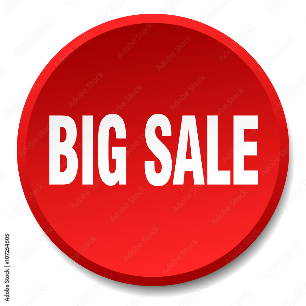 big sale red round flat isolated push button big sale red round flat isolated push button