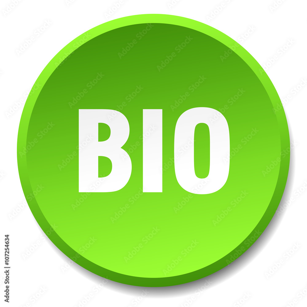 bio green round flat isolated push button bio green round flat isolated push button
