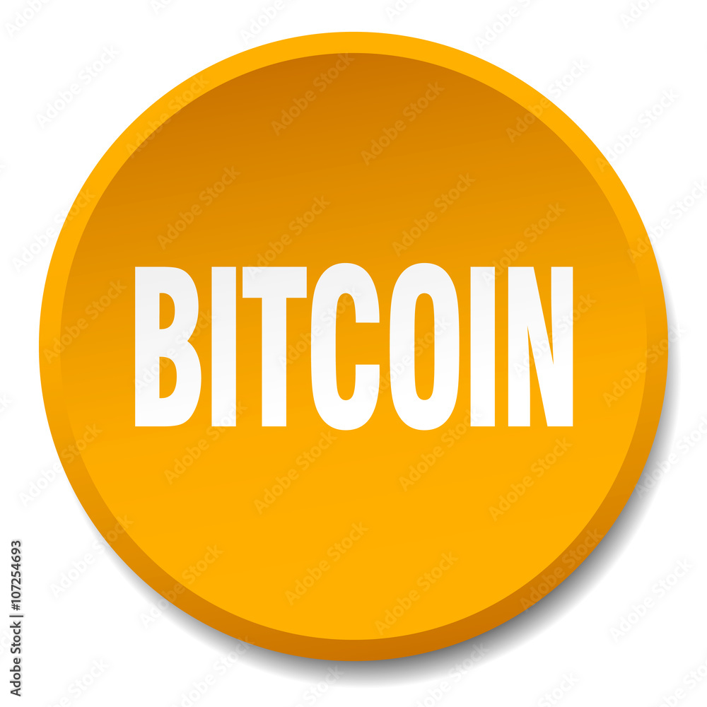 bitcoin orange round flat isolated push button bitcoin orange round flat isolated push button