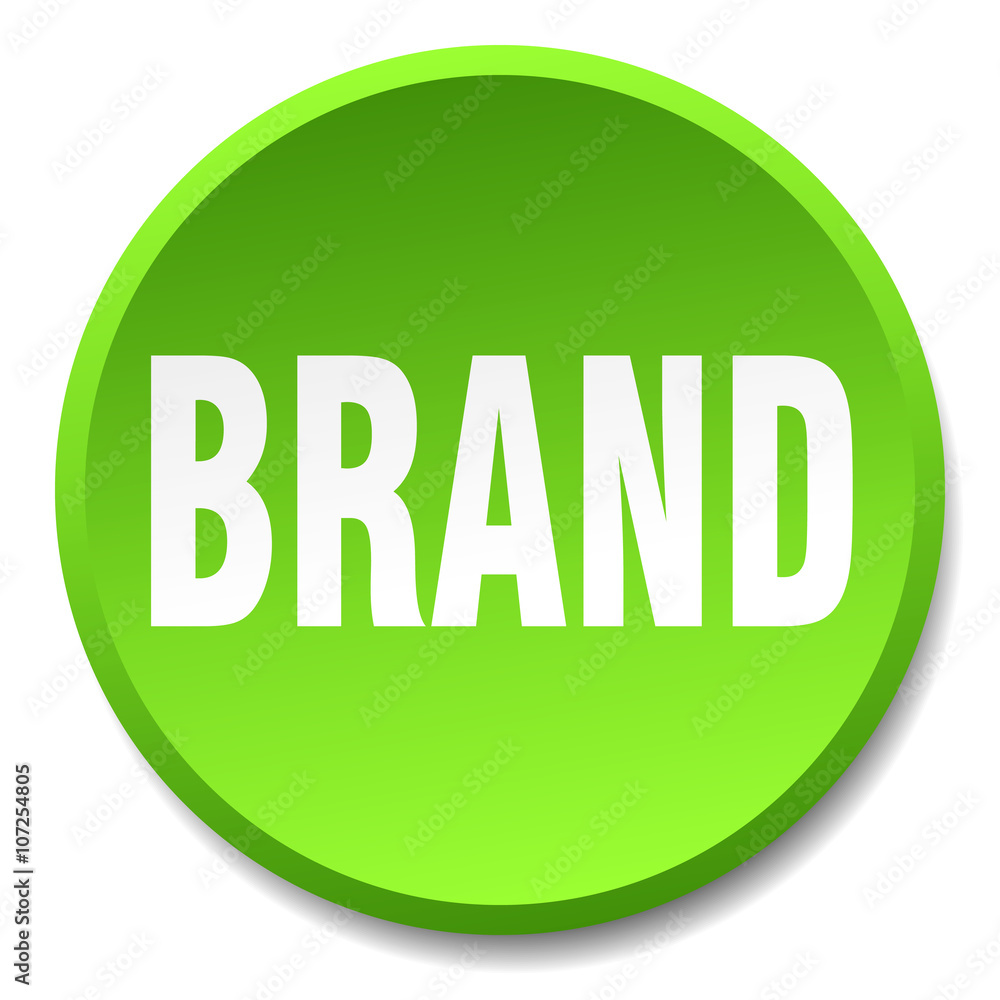 brand green round flat isolated push button brand green round flat isolated push button
