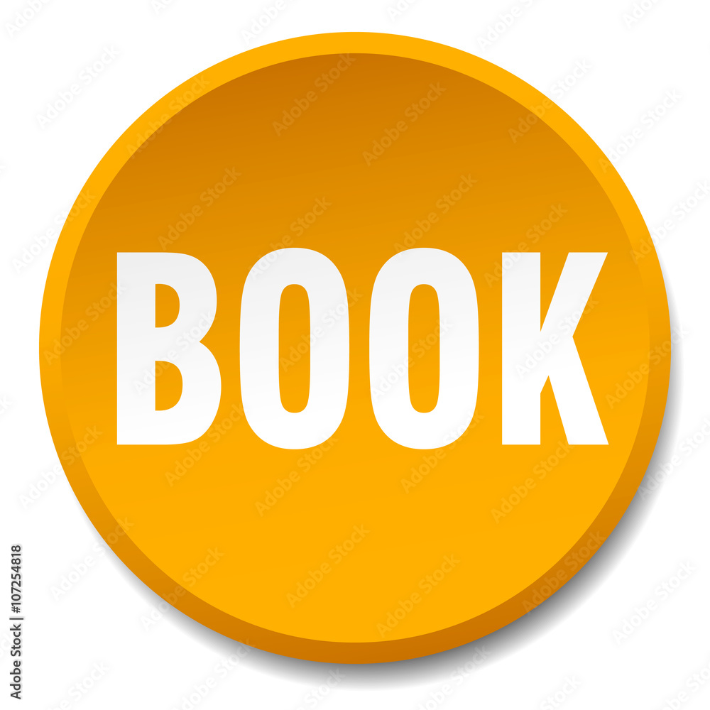 book orange round flat isolated push button book orange round flat isolated push button