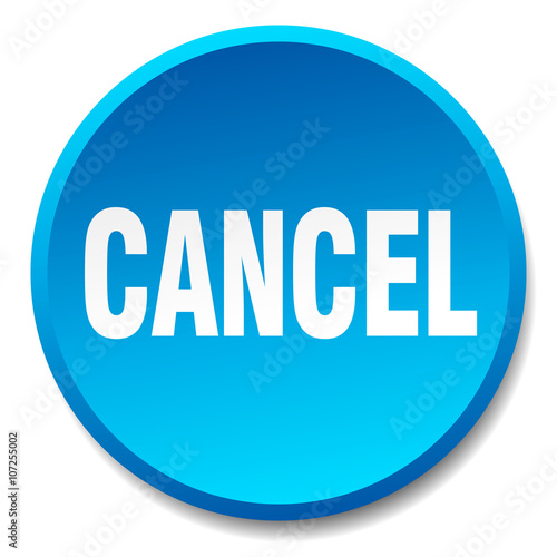 cancel blue round flat isolated push button