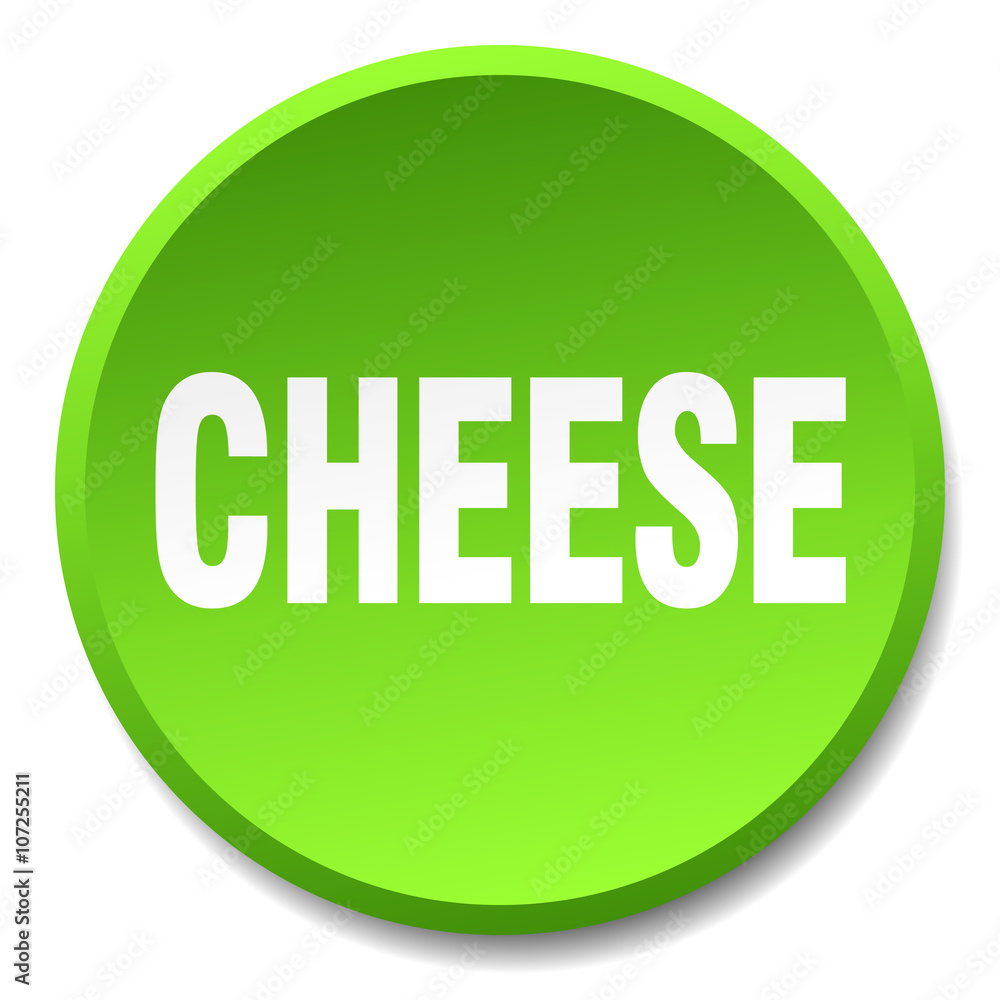 cheese green round flat isolated push button cheese green round flat isolated push button