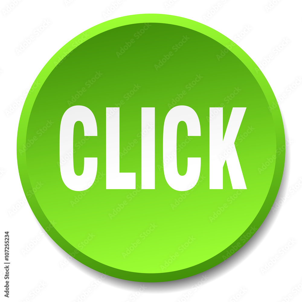 click green round flat isolated push button click green round flat isolated push button