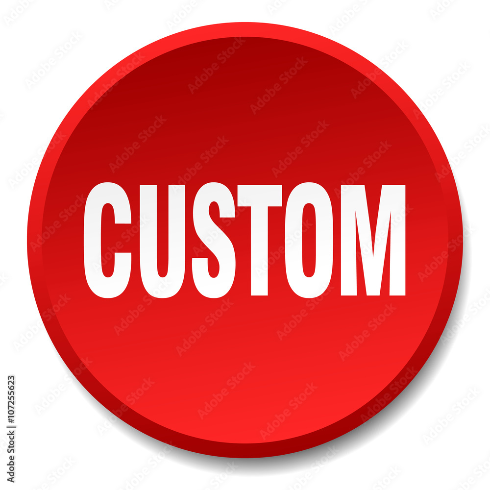custom red round flat isolated push button
