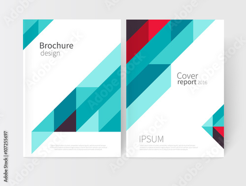 Cover design. Brochure, flyer, poster, annual report cover template. Geometric Absract background. blue and red diagonal lines. vector-stock illustration EPS 10
