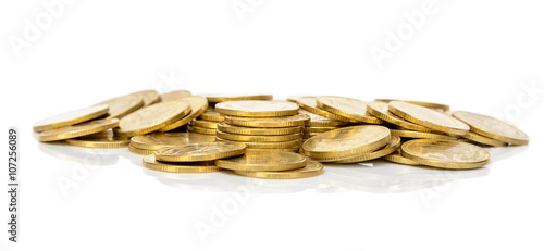 Pile of Money coin isolated on white background