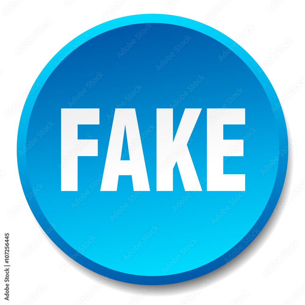 fake blue round flat isolated push button fake blue round flat isolated push button