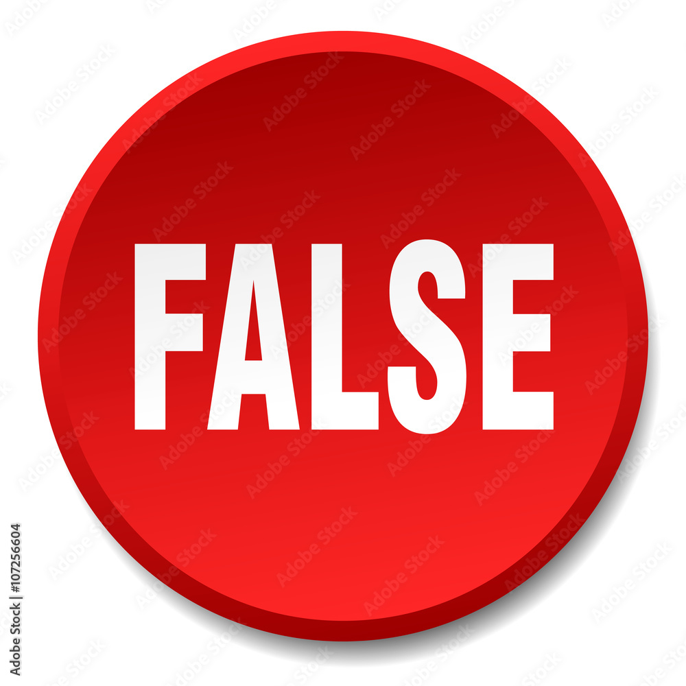 false red round flat isolated push button false red round flat isolated push button