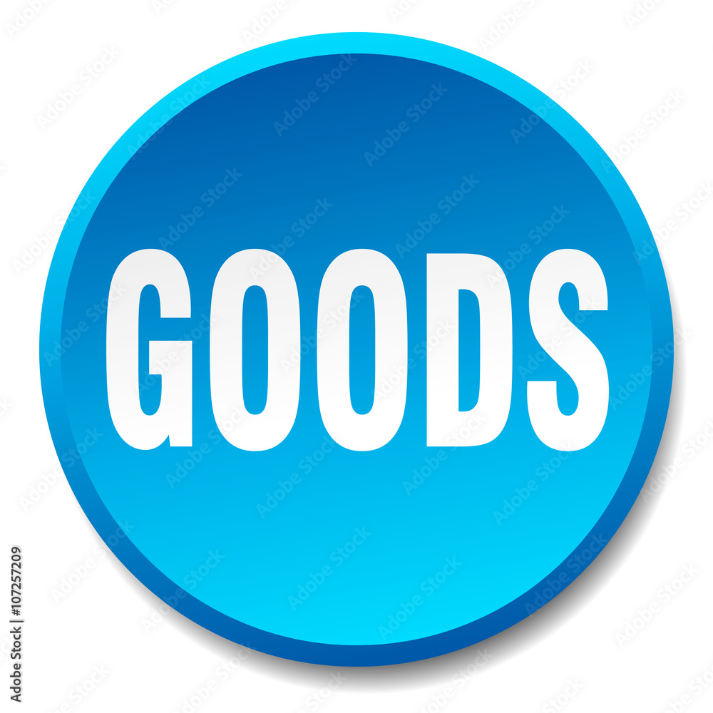 goods blue round flat isolated push button goods blue round flat isolated push button