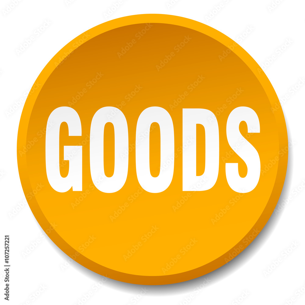 goods orange round flat isolated push button goods orange round flat isolated push button