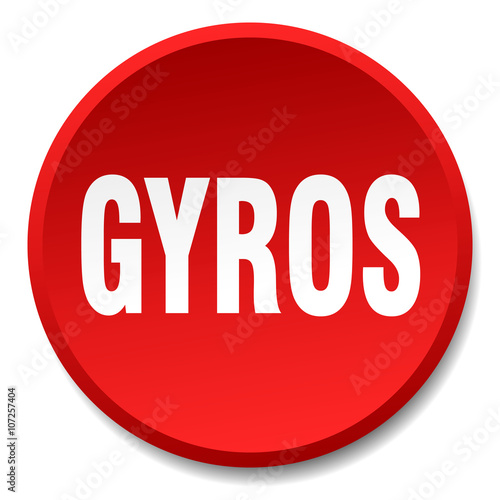 gyros red round flat isolated push button