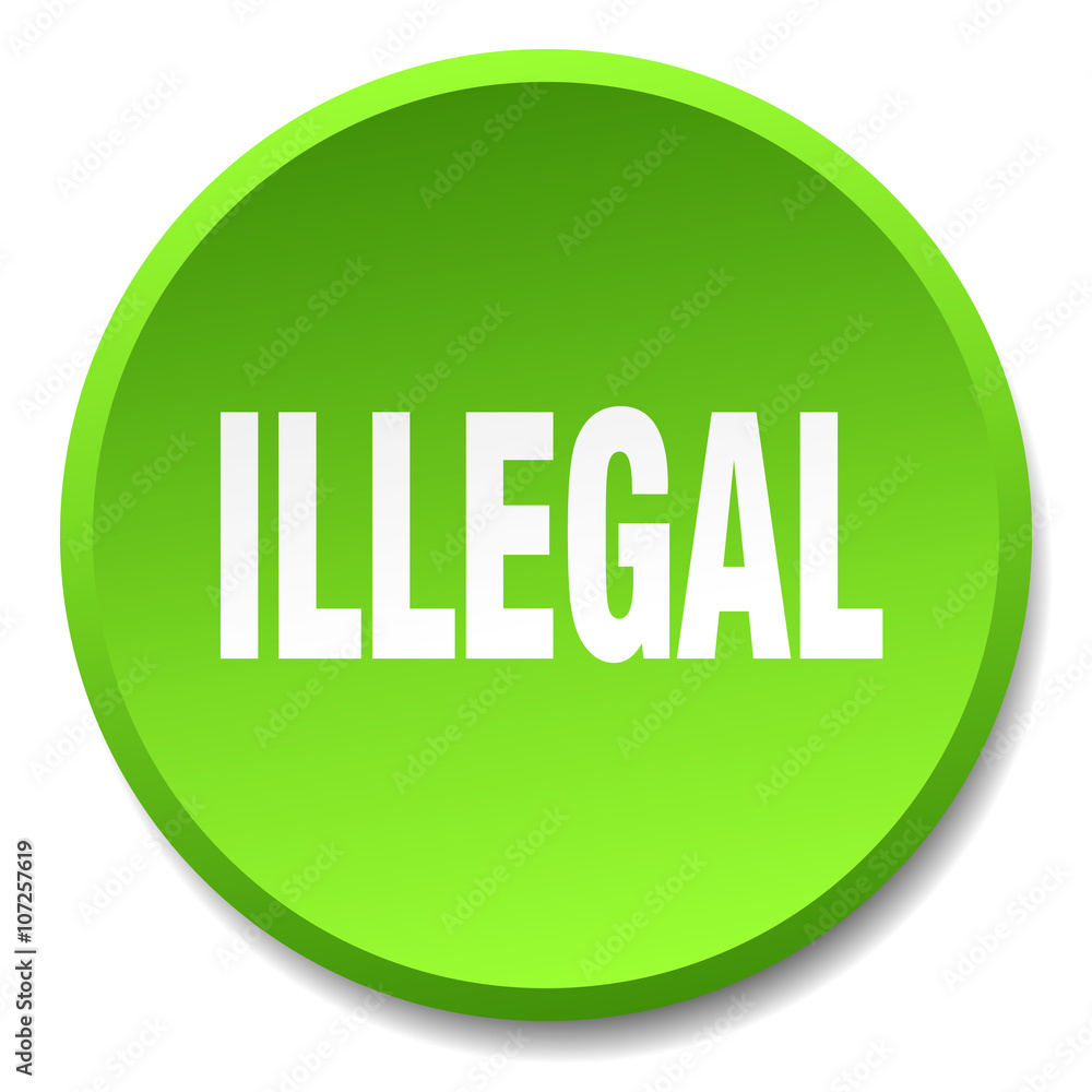 illegal green round flat isolated push button illegal green round flat isolated push button