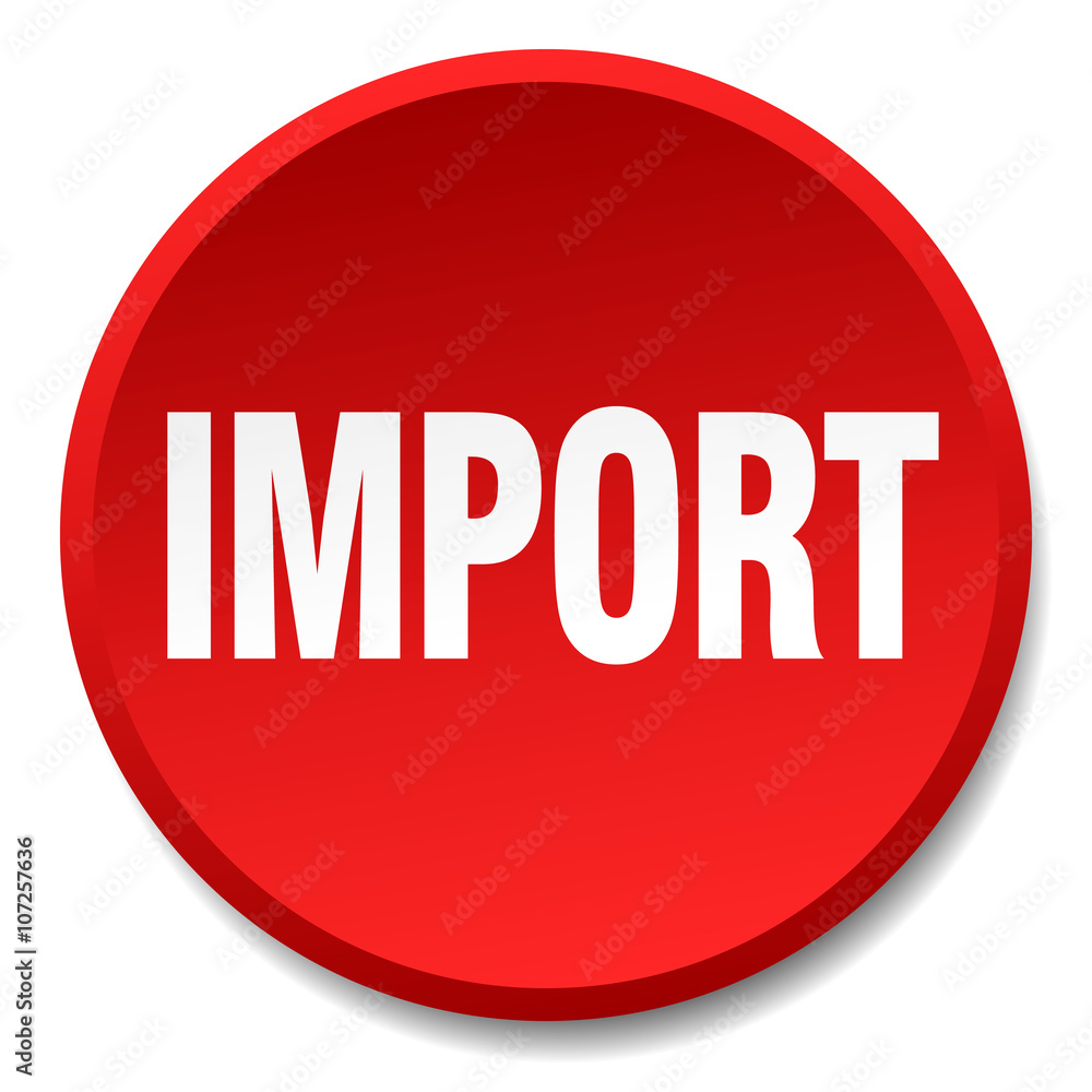 import red round flat isolated push button import red round flat isolated push button