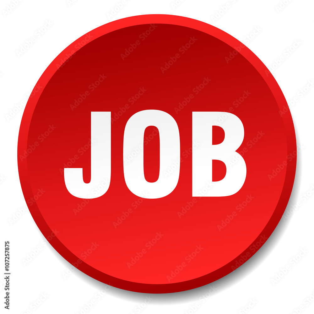 job red round flat isolated push button job red round flat isolated push button
