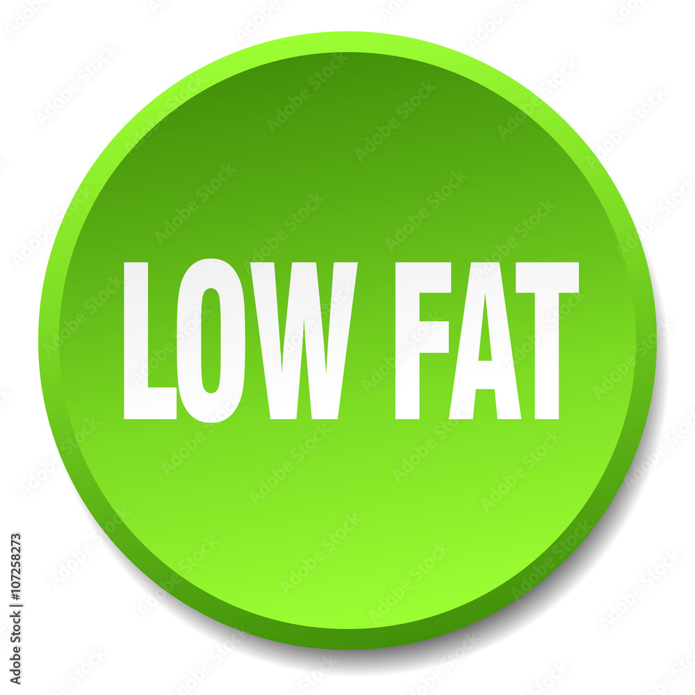 low fat green round flat isolated push button low fat green round flat isolated push button