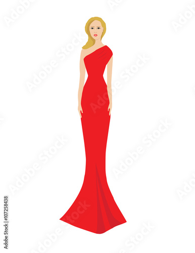Woman in a red dress