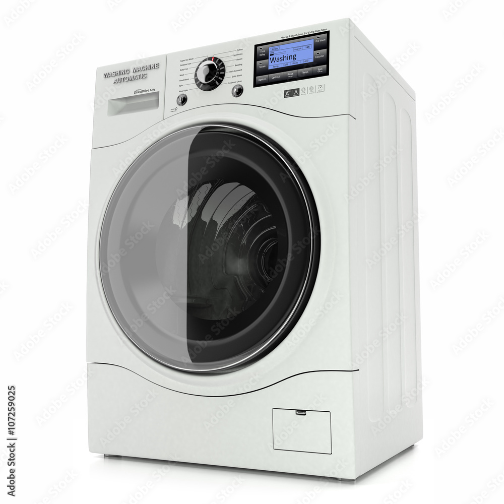 Washing machine isolated on white background 3d Washing machine isolated on white background 3d