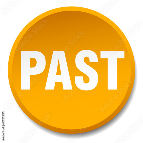 past orange round flat isolated push button