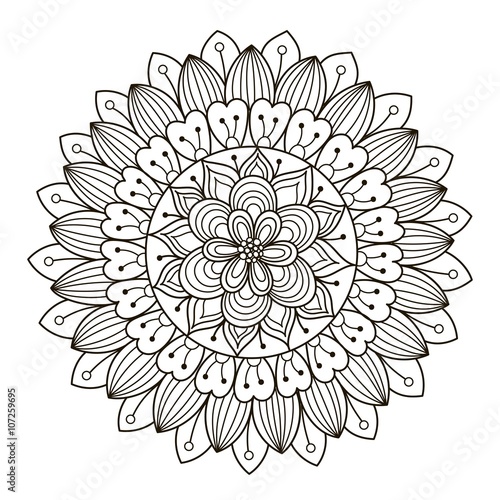 Photography Beautiful Deco Floral Mandala. Vector Round Ornament Pattern