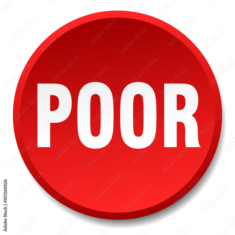 poor red round flat isolated push button poor red round flat isolated push button