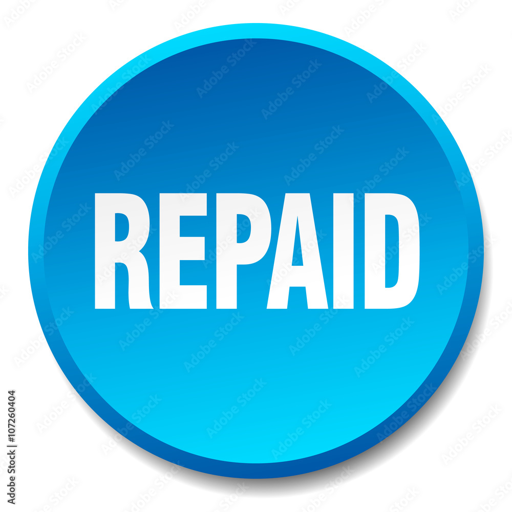 repaid blue round flat isolated push button repaid blue round flat isolated push button