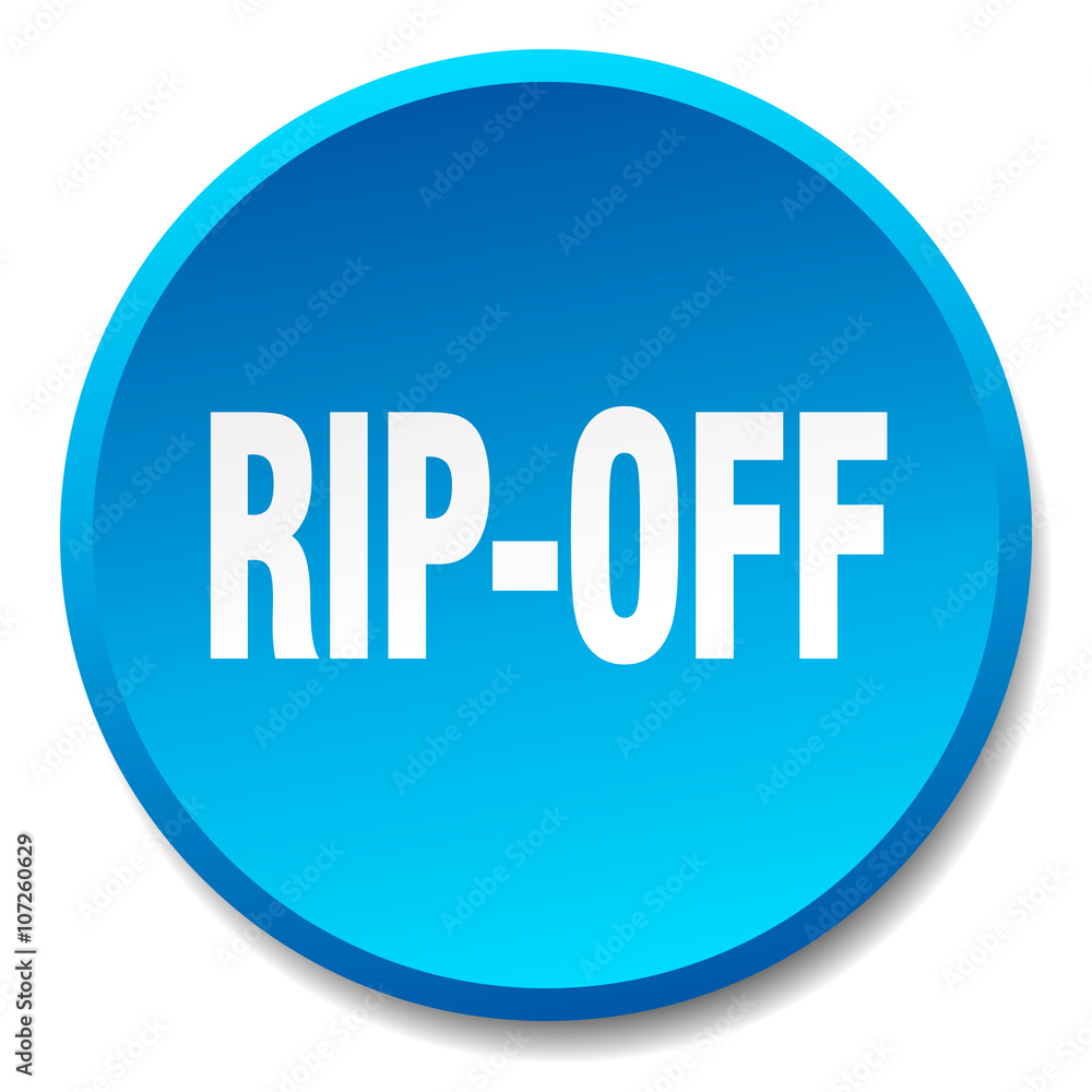 rip-off blue round flat isolated push button rip-off blue round flat isolated push button