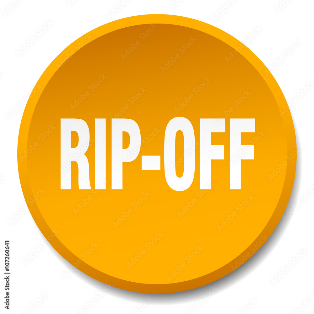 rip-off orange round flat isolated push button rip-off orange round flat isolated push button