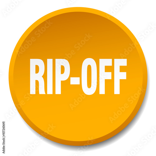 rip-off orange round flat isolated push button