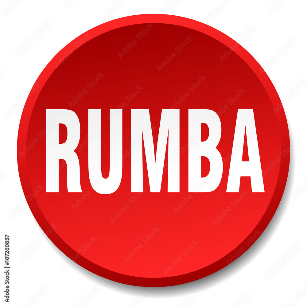 rumba red round flat isolated push button