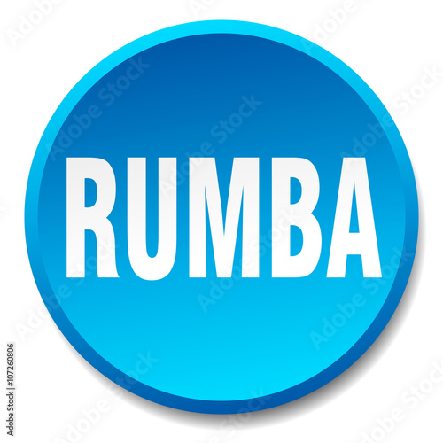 rumba blue round flat isolated push button