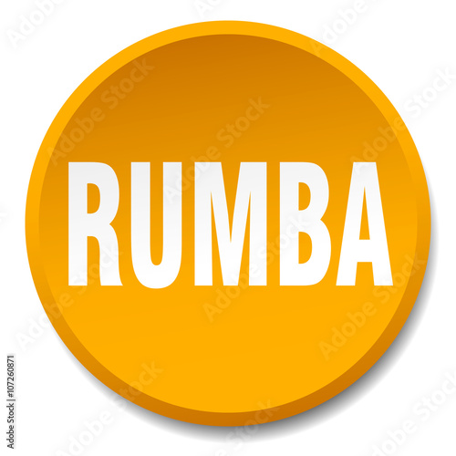 rumba orange round flat isolated push button