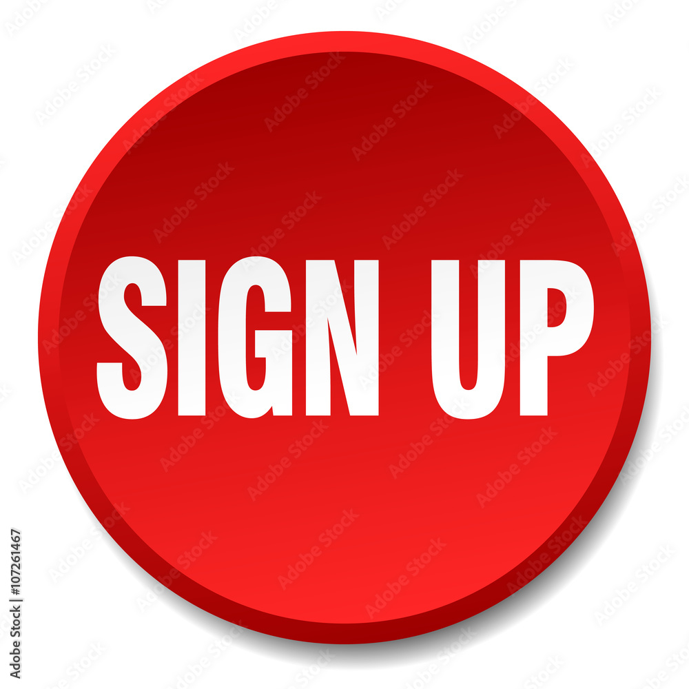 sign up red round flat isolated push button sign up red round flat isolated push button