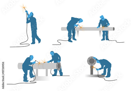 Welders silhouettes set