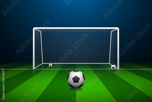 Vector illustration of Soccer goal and ball.