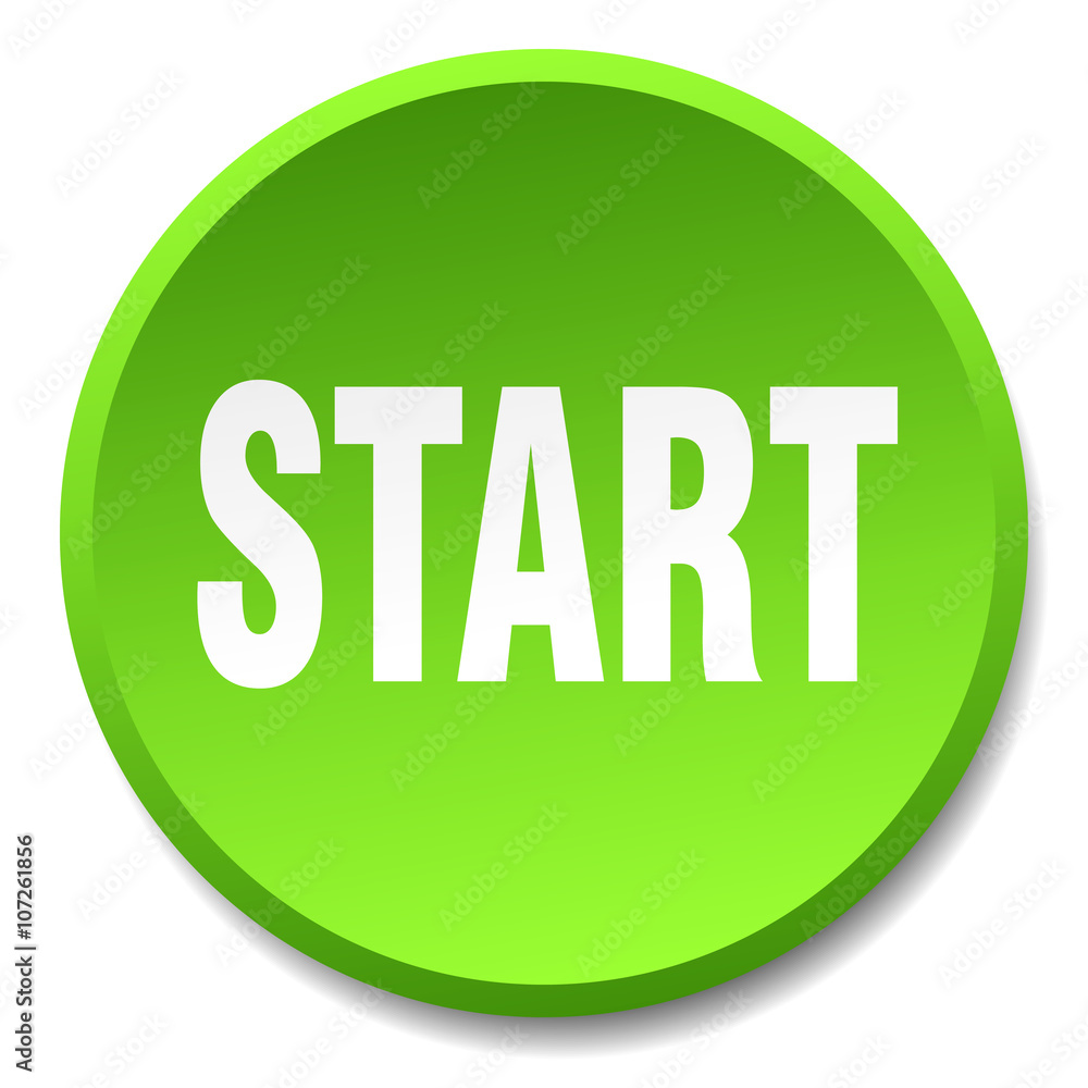 start green round flat isolated push button start green round flat isolated push button