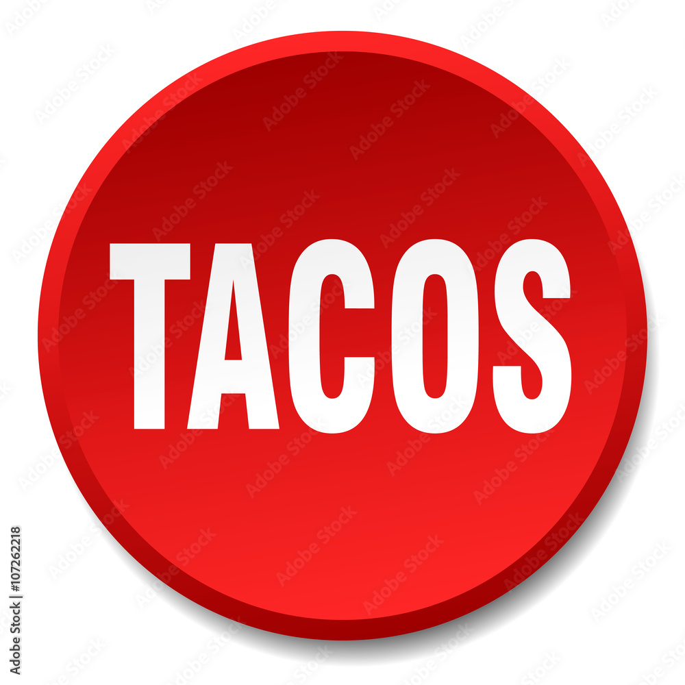 tacos red round flat isolated push button tacos red round flat isolated push button